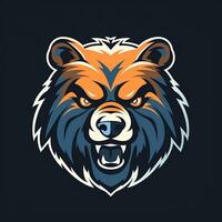 ai generado ilustrativo logo de un oso cabeza. generativo ai foto