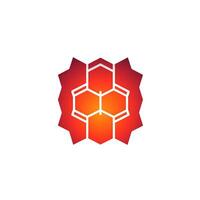 AI generated illustrative logo of a hexagon. Generative AI photo