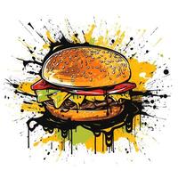 ai generado grunge hamburguesa logo. generativo ai foto