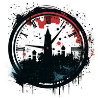 ai generado grunge reloj logo. generativo ai foto