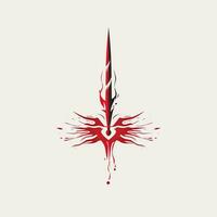 AI generated Emblem logo of a sword. Generative AI photo