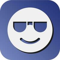 Smiling Face With Sunglasses  Vector Glyph Gradient Background Icon For Personal And Commercial Use.