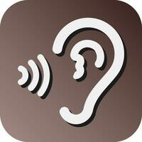 Listening  Vector Glyph Gradient Background Icon For Personal And Commercial Use.