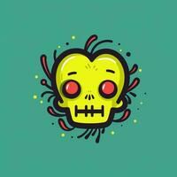 AI generated cute zombie logo. Generative AI photo