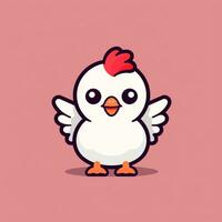 AI generated cute chicken logo. Generative AI photo