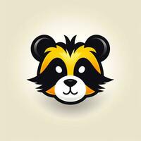 AI generated cartoon logo of a panda head. Generative AI photo