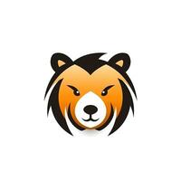 AI generated cute bear head logo. Generative AI photo