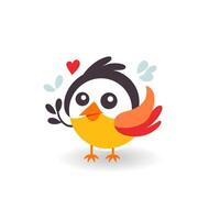 AI generated cute bird logo. Generative AI photo