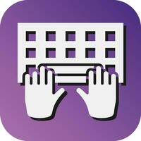Typing  Vector Glyph Gradient Background Icon For Personal And Commercial Use.