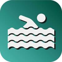Person Swimming  Vector Glyph Gradient Background Icon For Personal And Commercial Use.