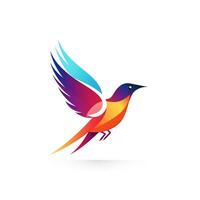 AI generated a vibrant logo of a bird. Generative AI photo