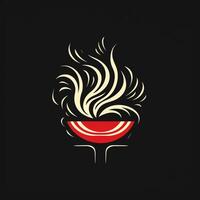 AI generated a tribal ramen logo. Generative AI photo