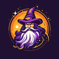 AI generated a vibrant logo of a wizard. Generative AI photo