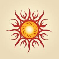 AI generated a tribal sun logo. Generative AI photo