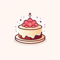 AI generated a trendy logo of a cake. Generative AI photo