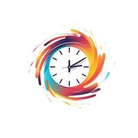 AI generated abstract logo of a clock. Generative AI photo