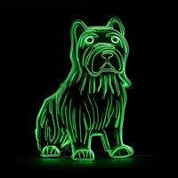 ai generado un mascota logo presentando un perro en verde neón. generativo ai foto