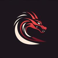 AI generated a flat vector logo of a dragon. Generative AI photo