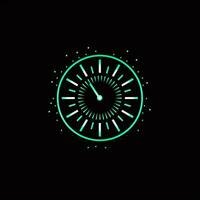 AI generated a futuristic logo of a clock. Generative AI photo