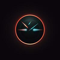 AI generated a futuristic logo of a clock. Generative AI photo