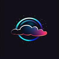 AI generated a futuristic logo of a cloud. Generative AI photo