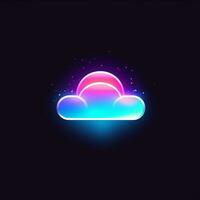 AI generated a futuristic logo of a cloud. Generative AI photo