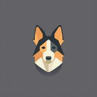 AI generated a flat vector logo of a dog. Generative AI photo