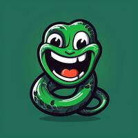 ai generado un cómic serpiente logo. generativo ai foto