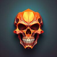 AI generated 3d logo of a skull. Generative AI photo