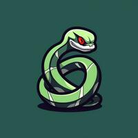 AI generated a comic snake logo. Generative AI photo