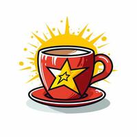 AI generated a comic coffeecup logo. Generative AI photo