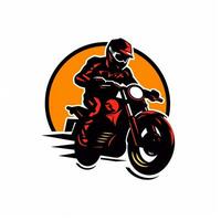 AI generated a comic motorcycle logo. Generative AI photo