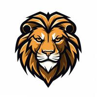 AI generated a comic lion head logo. Generative AI photo
