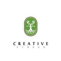 tree logo design natural eco vector leaf growth