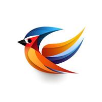 AI generated 3d logo of a bird. Generative AI photo