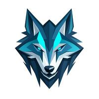 AI generated 3d logo of a wolf head. Generative AI photo