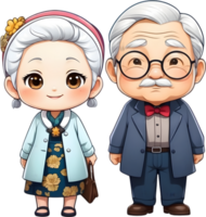 AI generated an old couple with happiness png