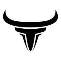 black bull silhouette design. wild buffalo sign and symbol. vector