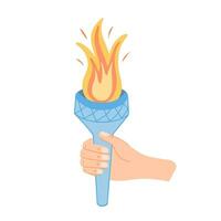 Olympic torch, sport games, ancient torch. Illustration for printing, backgrounds and packaging. Image can be used for greeting cards, posters and stickers. Isolated on white background. vector