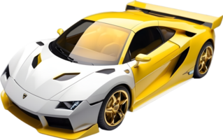 AI generated a yellow sports car on transparent background png