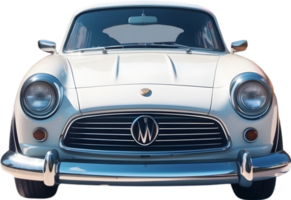 AI generated an old white car on a transparent background png