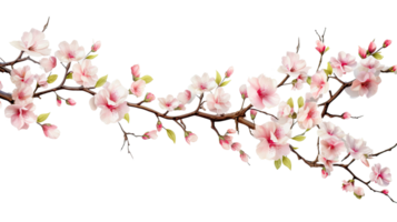 AI generated Tree branch flower isolated on a transparent background. png