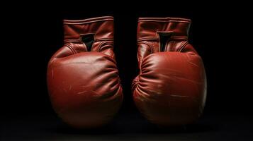 AI generated photograph a close-up of a pair of boxing gloves. Generative AI photo