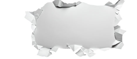 AI generated Realistic White Ripped Paper Effect on Transparent Background png