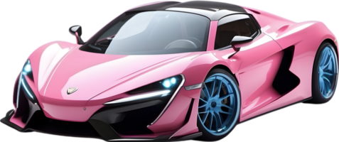 AI generated a pink sports car on a transparent background png