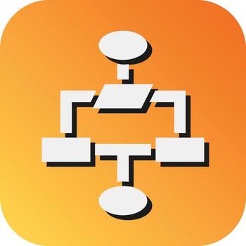 Flowchart  Vector Glyph Gradient Background Icon For Personal And Commercial Use.