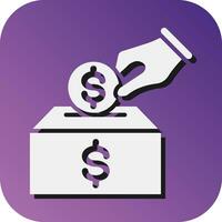 Donation  Vector Glyph Gradient Background Icon For Personal And Commercial Use.
