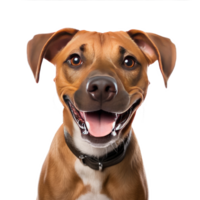 AI generated Happy dog looking at the camera on the transparent background. png