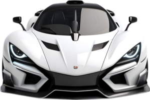 AI generated a white sports car on a transparent background png