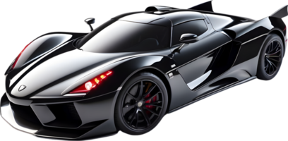 AI generated a black sports car on a transparent background png